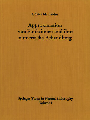 cover image of Approximation von Funktionen und ihre numerische Behandlung